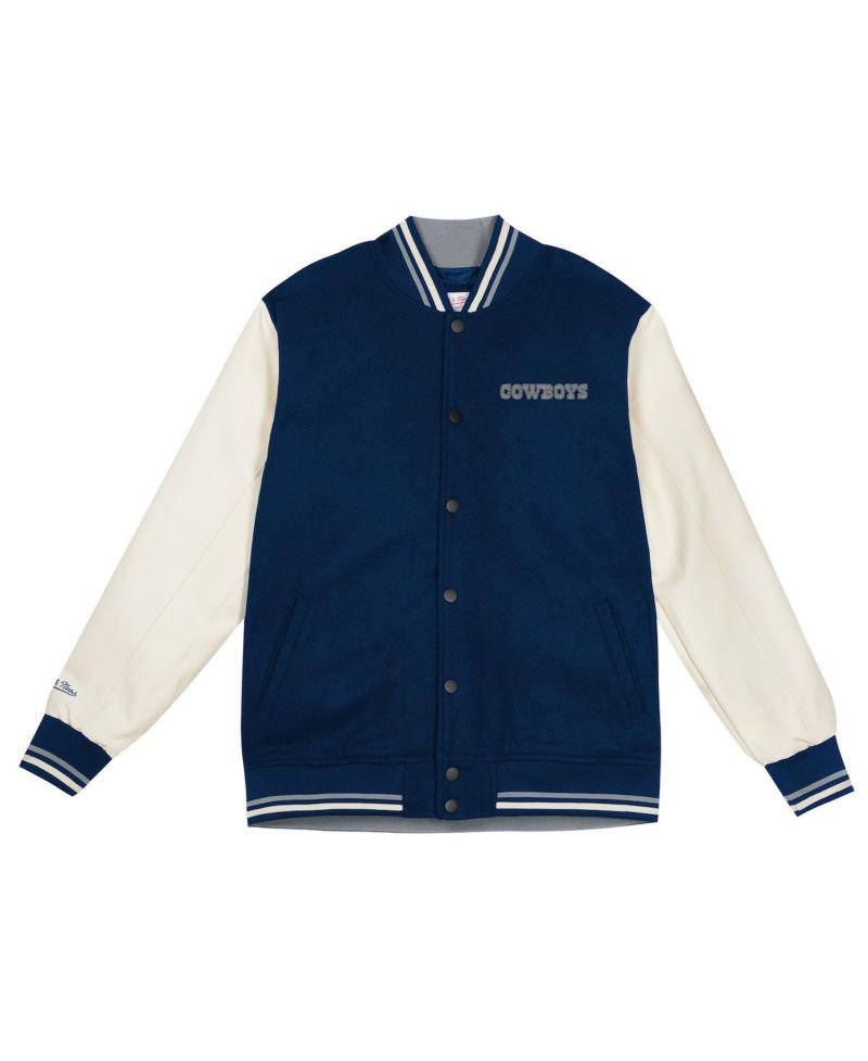 Big Boys and Girls Navy/Cream Dallas Cowboys Full-Snap Varsity Jacket