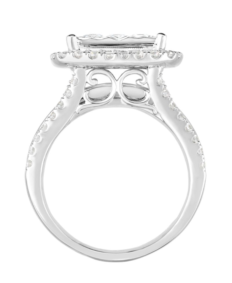 Diamond Round Halo Ring (2 ct. t.w.) in 10k White Gold