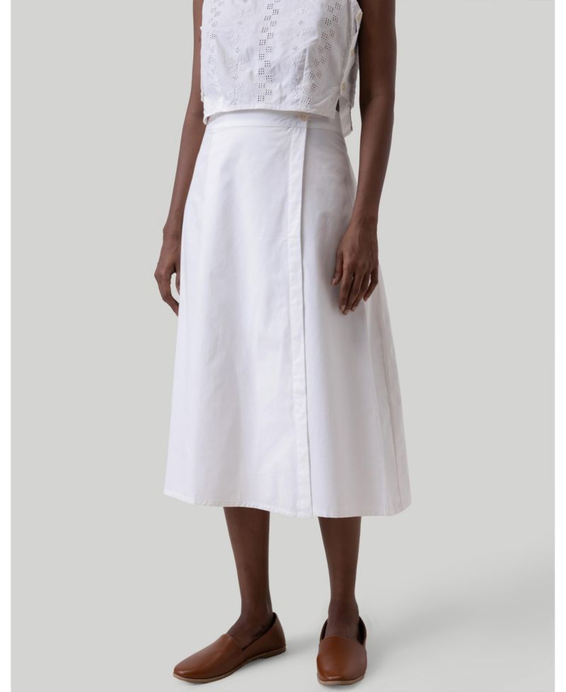 Women's Overlap Midi Skirt