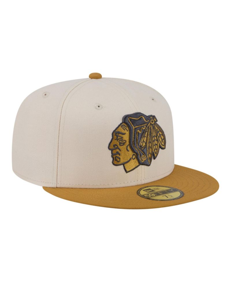 Men's Cream/Tan Chicago Blackhawks Colorpack Two-Tone 59FIFTY Fitted Hat