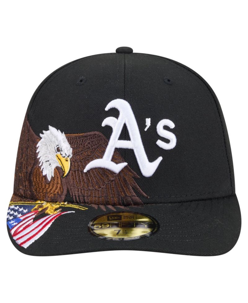 Men's Black Athletics Americana Bald Eagle Pre-Curved 59FIFTY Fitted Hat