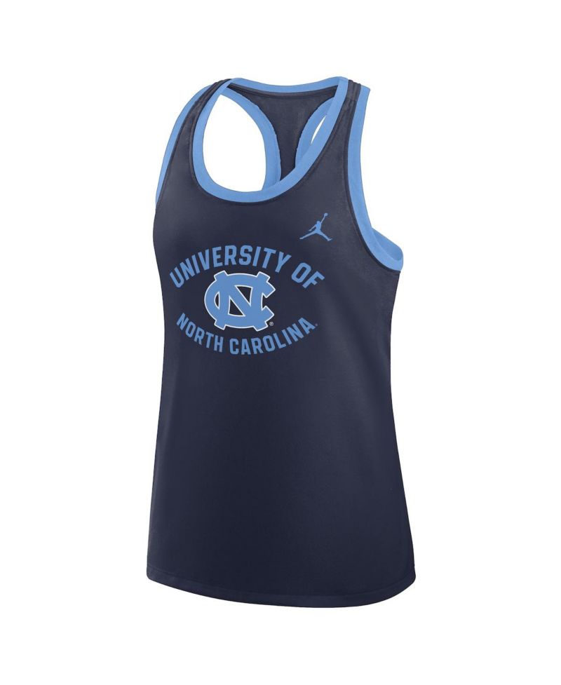 Women's Jordan Navy North Carolina Tar Heels Uni Name Tri-Blend Dri-FIT Racerback Tank Top