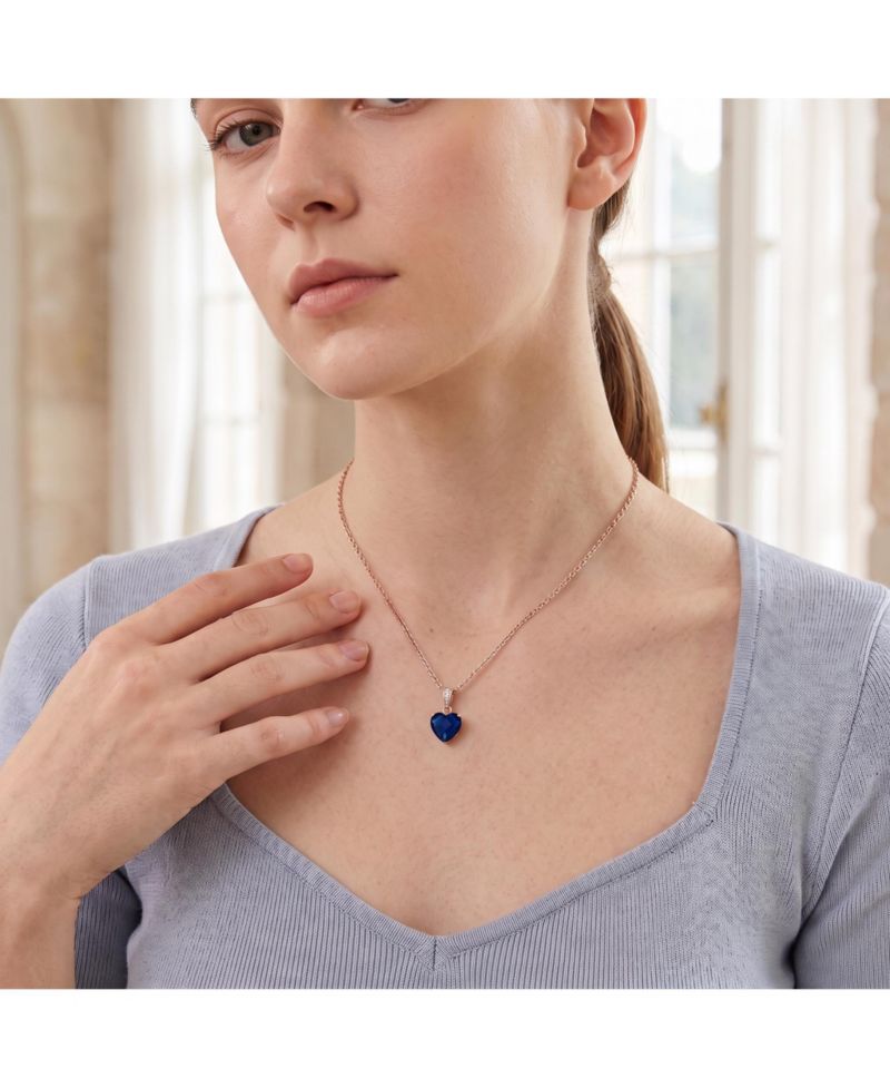 Minimalist Sterling Silver Dainty CZ Heart Pendant Necklace
