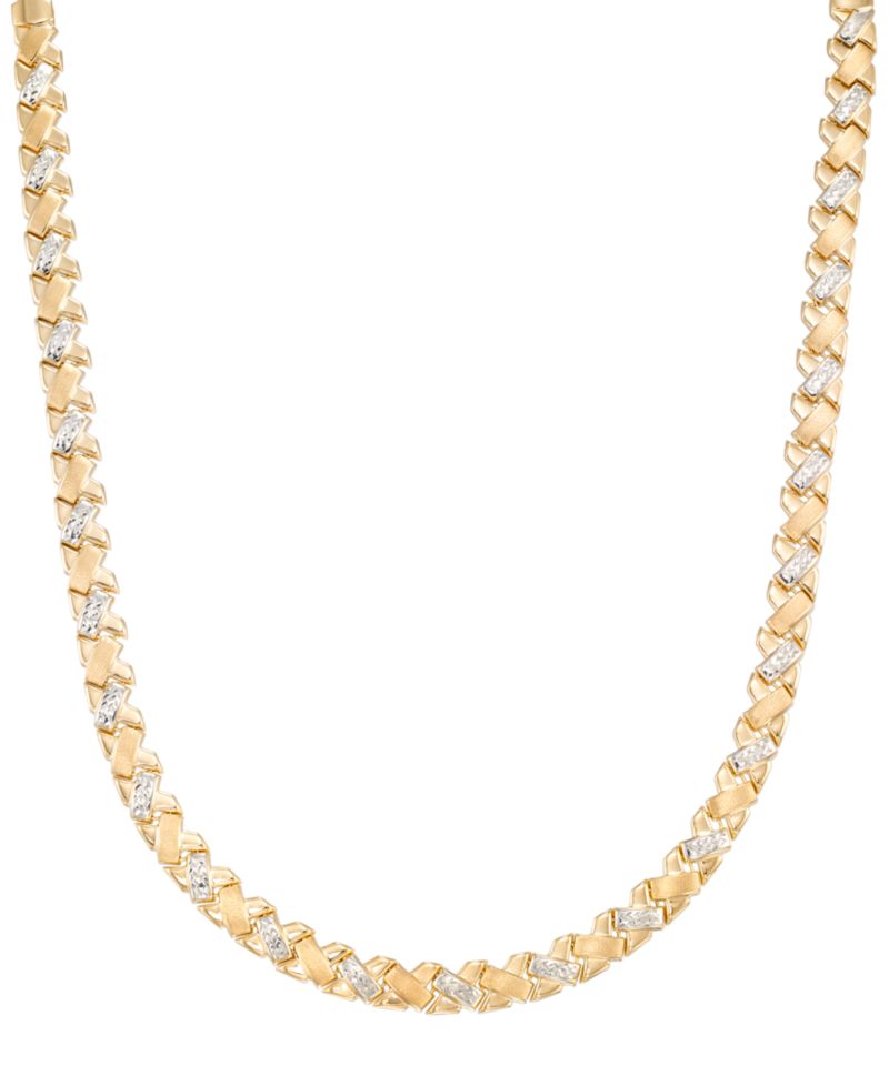 Diamond Cut Necklace in 18k Two-Tone Gold Over Sterling Silver
