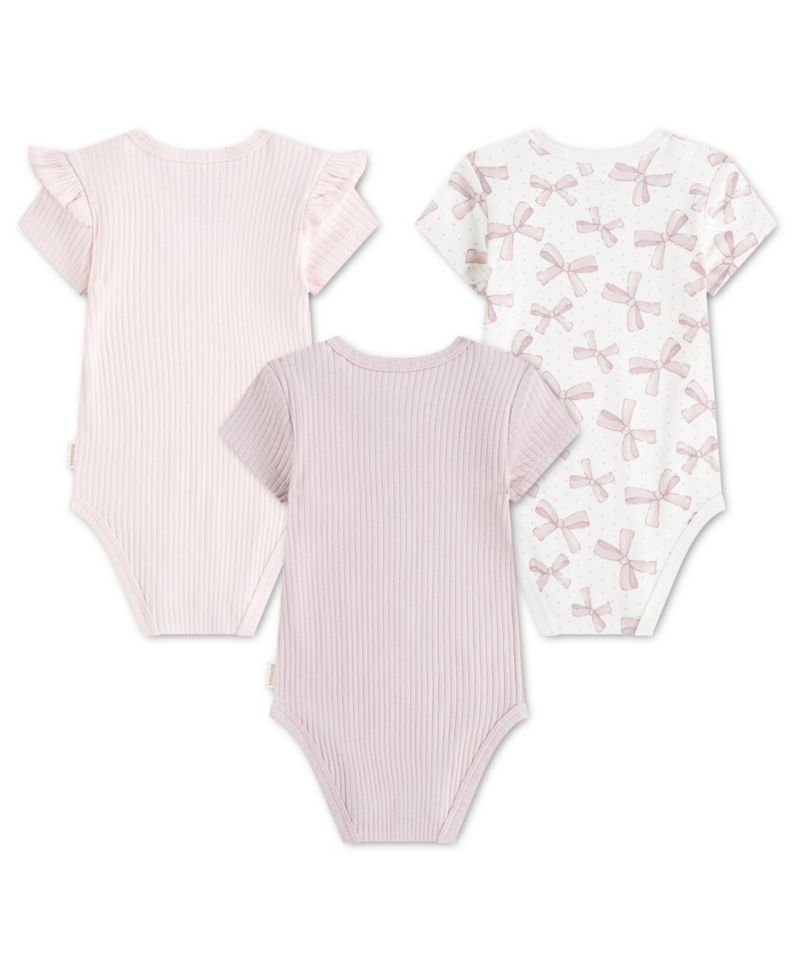 Baby Girls' Babywear Short-Sleeve Bodysuits, 3-Pack