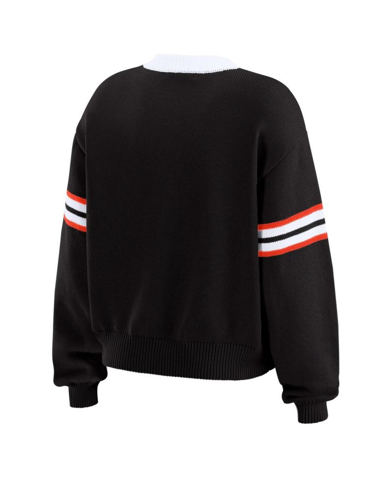 Women's Black Cincinnati Bengals Lace-Up Sweater