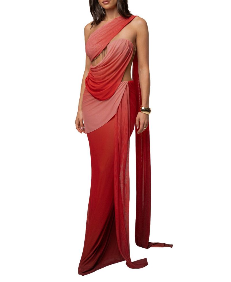 Women's Empress of Hearts High-Neck Corset Mesh Gown
