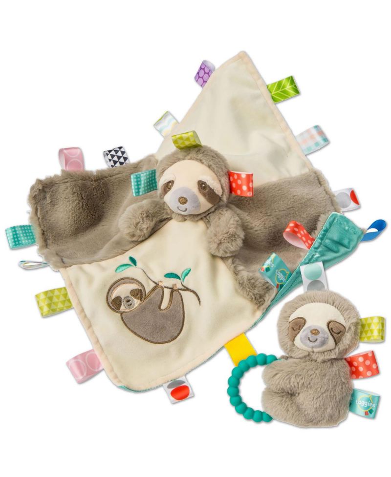 Mary Meyer Baby Molasses Sloth Taggies Blanket and Rattle, 2-Piece Set