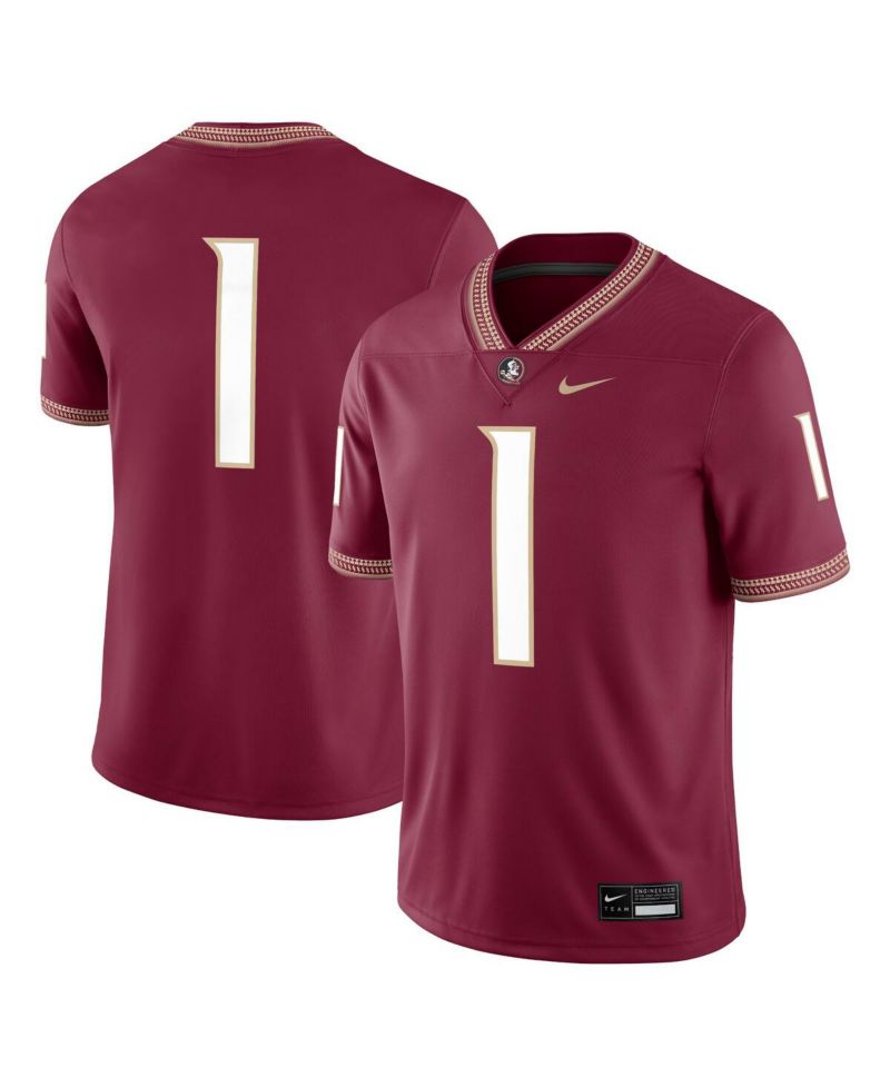 Men's 1 Garnet Florida State Seminoles Game Jersey