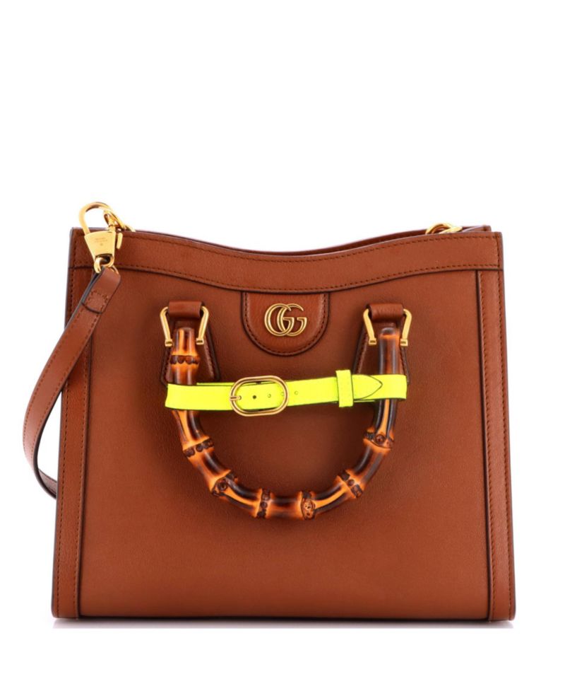 Small Diana NM Bamboo Handle Tote Leather