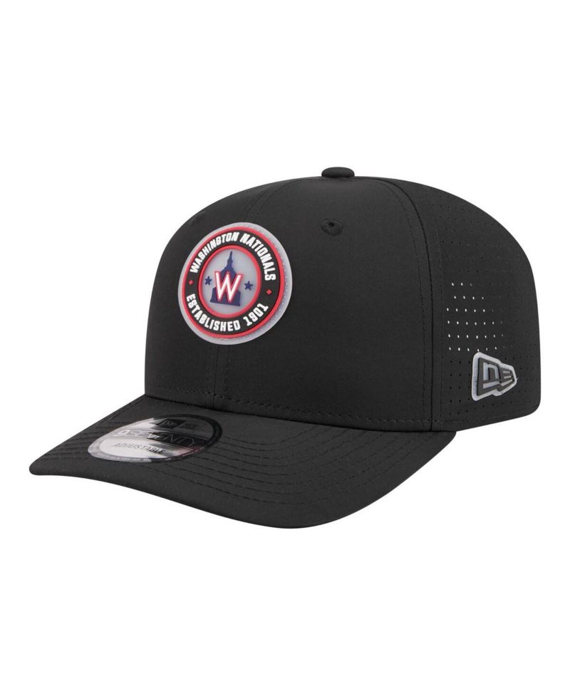 Men's Black Washington Nationals Circle 9SEVENTY Adjustable Hat
