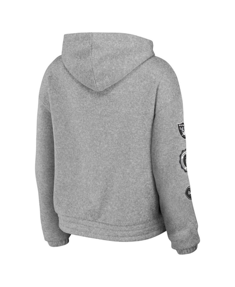 Women's Heather Gray Las Vegas Raiders Full-Zip Hoodie