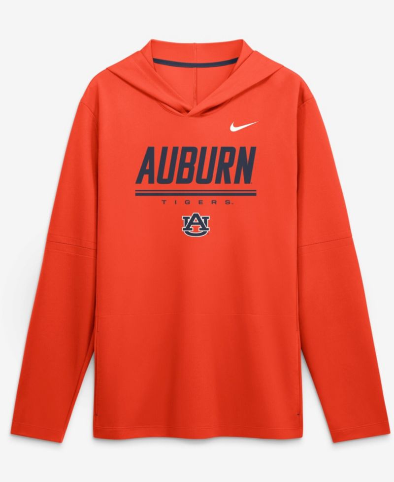 Men's Orange Auburn Tigers 2026 Sideline Lightweight Dri-FIT Long Sleeve Hooded Sweatshirt