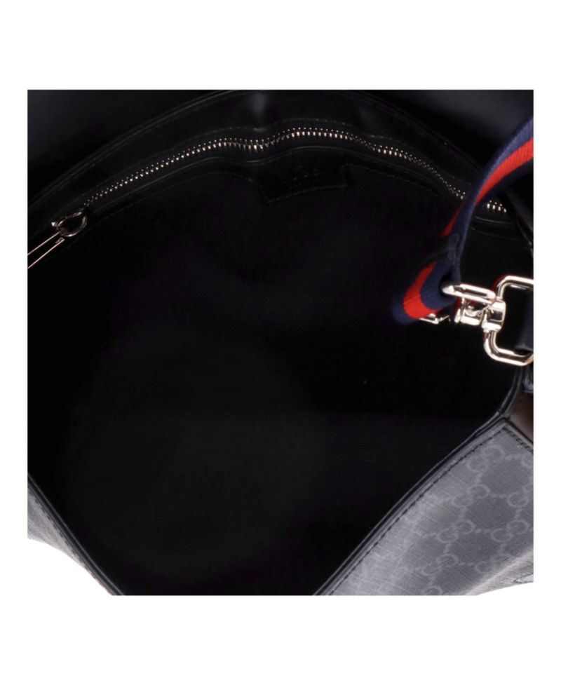 Small Web Strap Flap Messenger Bag GG Coated Canvas