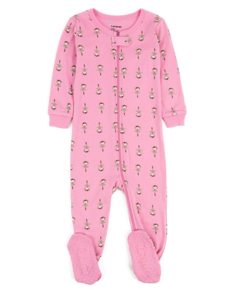 Baby Girls One-Piece Cotton Sleep And Play Footed Pajamas - Cute and Playful Prints