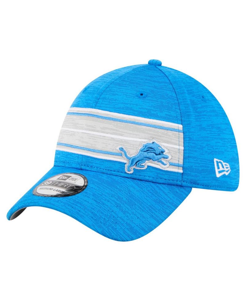 Men's Blue Detroit Lions Stripes 39THIRTY Flex Hat
