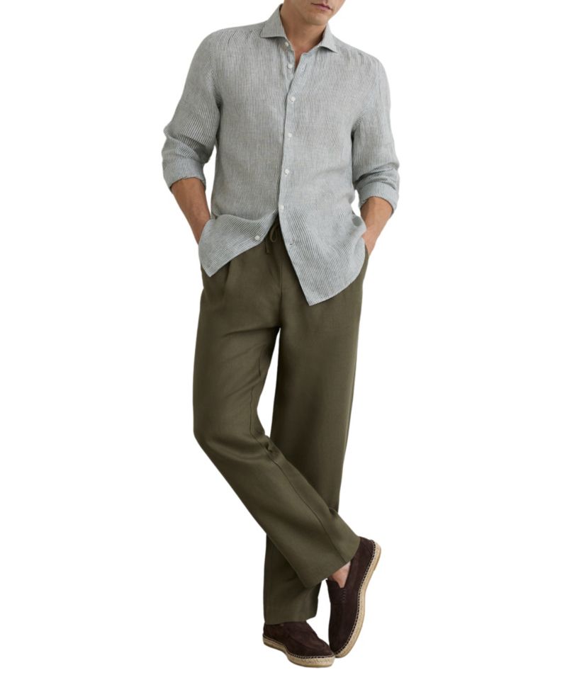 Men's Ruban Stripe Linen Shirt