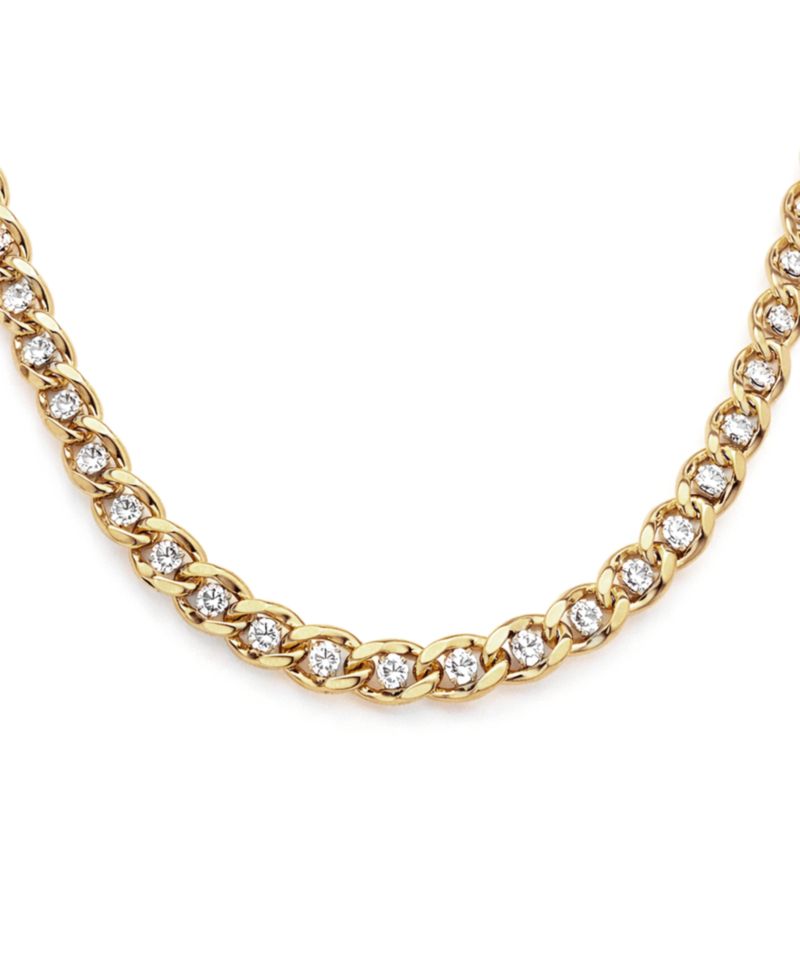 Clear Cubic Zirconia Cuban Chain Necklace