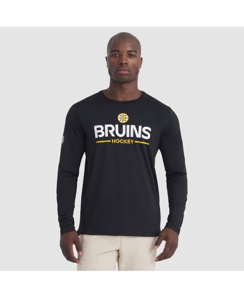 Men's Black Boston Bruins Authentic Pro Rink Tech Long Sleeve T-Shirt