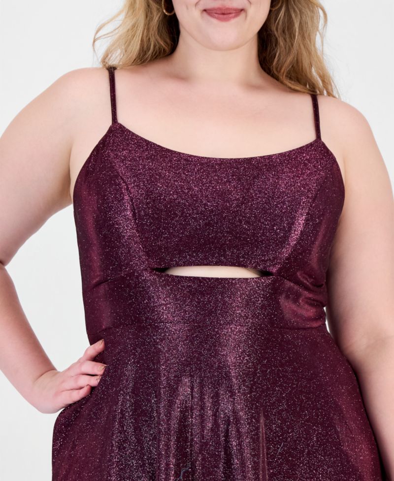 Trendy Plus Size Glitter Sleeveless Gown