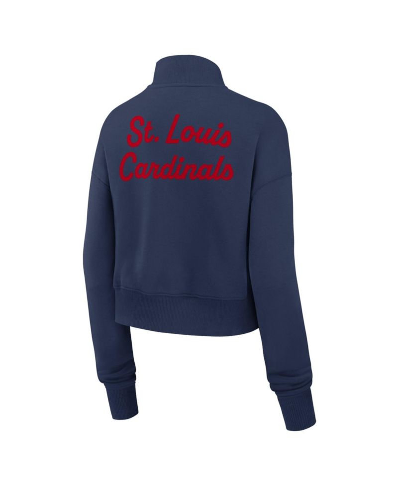 Women's Navy St. Louis Cardinals Primetime Phoenix Fleece Half-Zip Sweatshirt