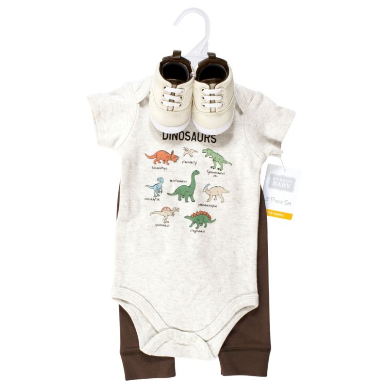 Baby Boys Hudson Three-Piece Long-Sleeve Bodysuit Outfit with Pants and Footwear