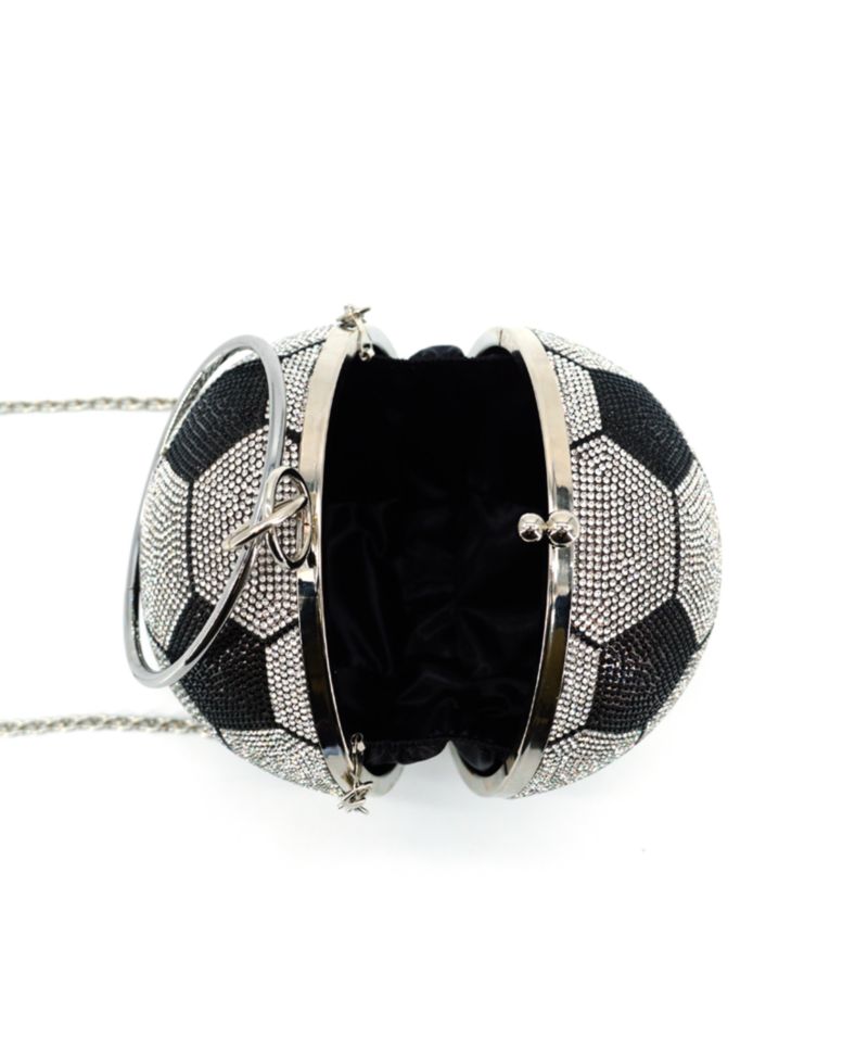 Striker Small Rhinestone Soccer Clutch Bag