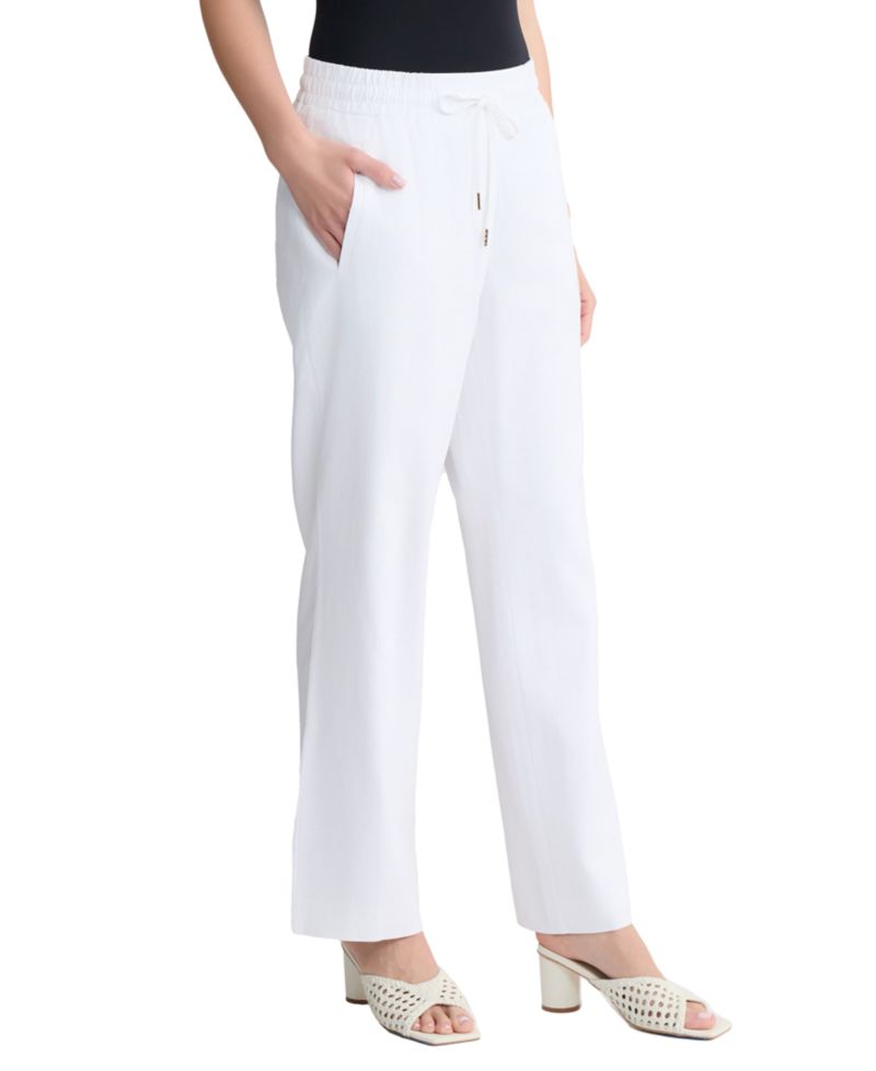 Petite Pull-On Linen Drawstring Pants