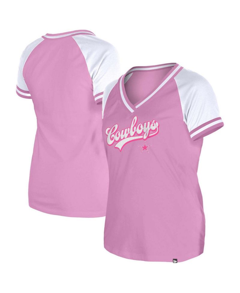 Women's Pink Dallas Cowboys Mommy Me V-Neck T-Shirt