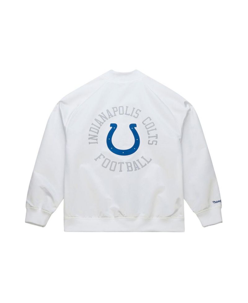 Men's White Indianapolis Colts Double Clutch Raglan Full-Snap Jacket