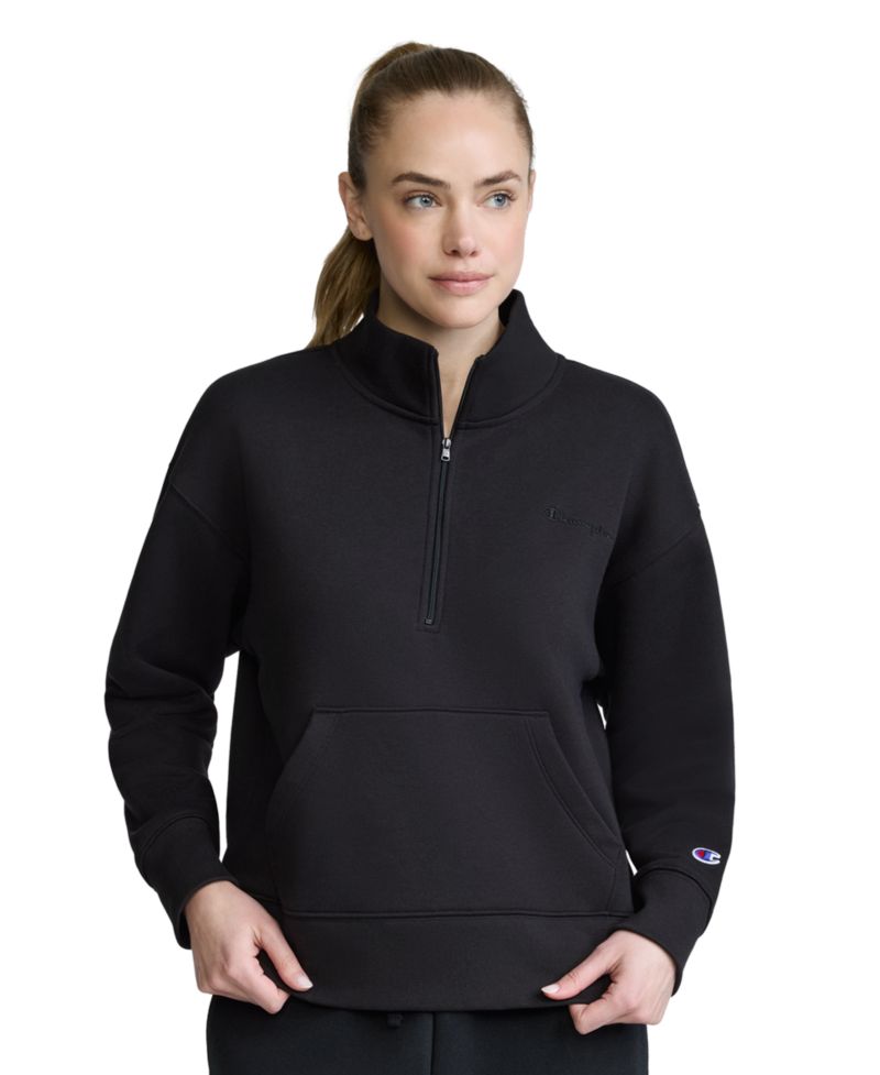 Women's Mock Neck Quarter-Zip Fleece Sweatshirt
