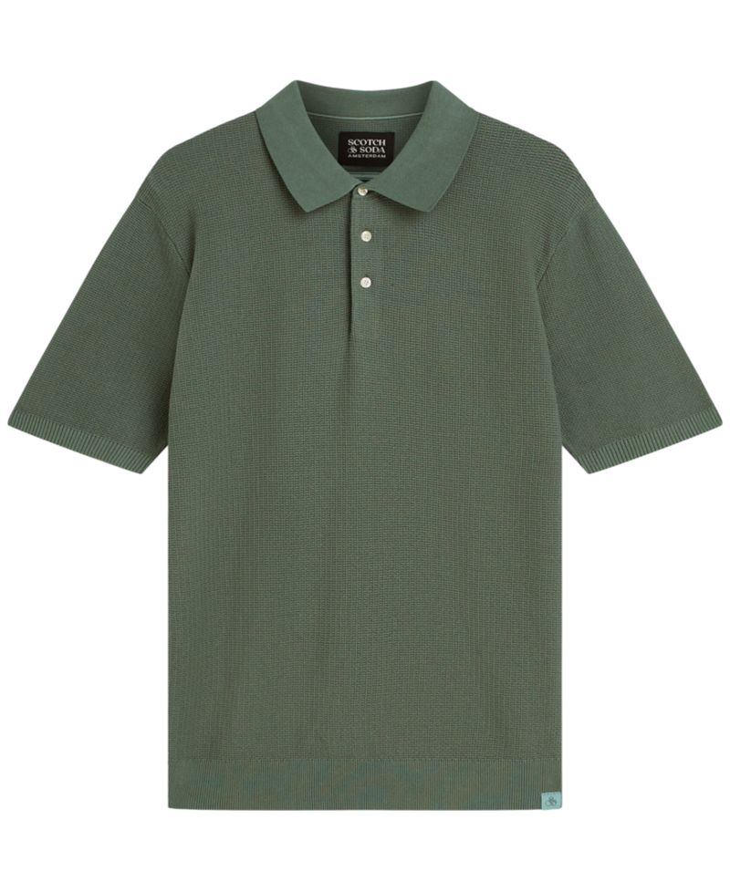 Men's Structured Regular-Fit Knitted Polo Shirt