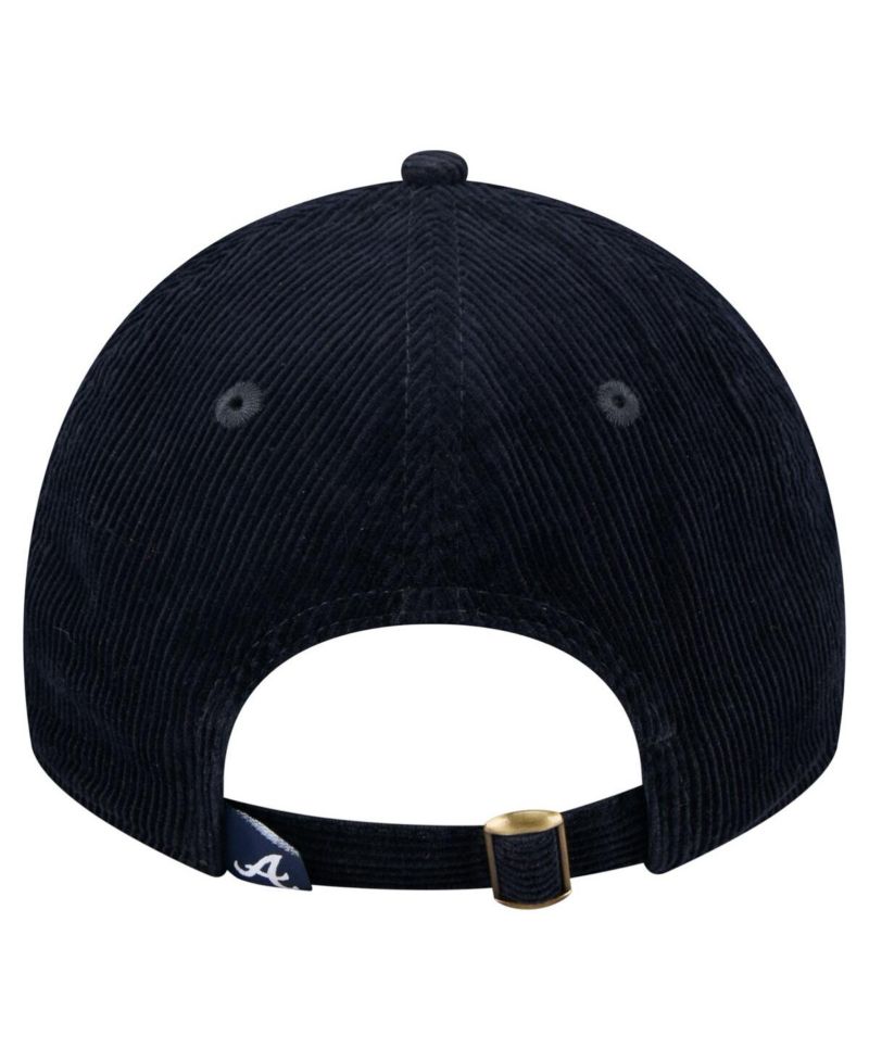 Women's Navy Atlanta Braves Corduroy 9TWENTY Adjustable Hat