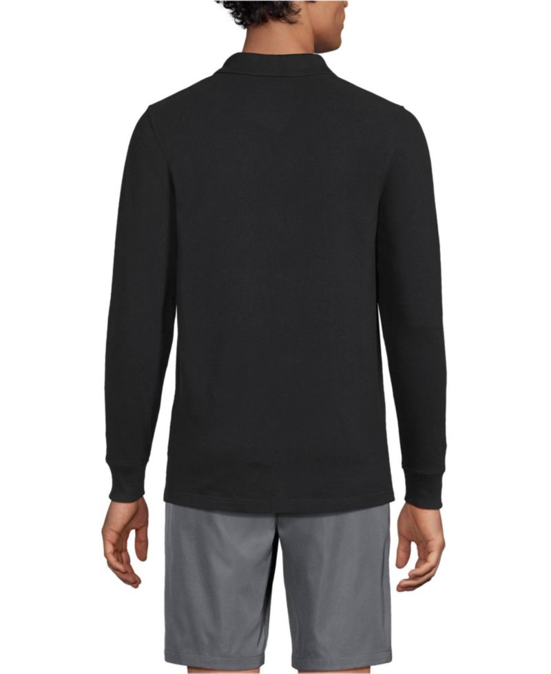 Men's Long Sleeve Mesh Polo Shirt