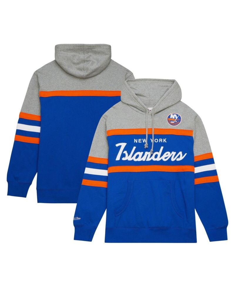 Men's Royal, Gray New York Islanders Head Coach Pullover Hoodie