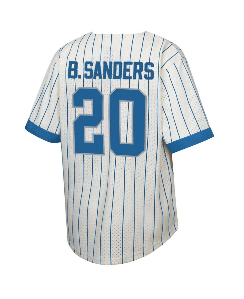 Big Boys and Girls Barry Sanders Cream Detroit Lions Retired Player Name & Number Baseball Jersey