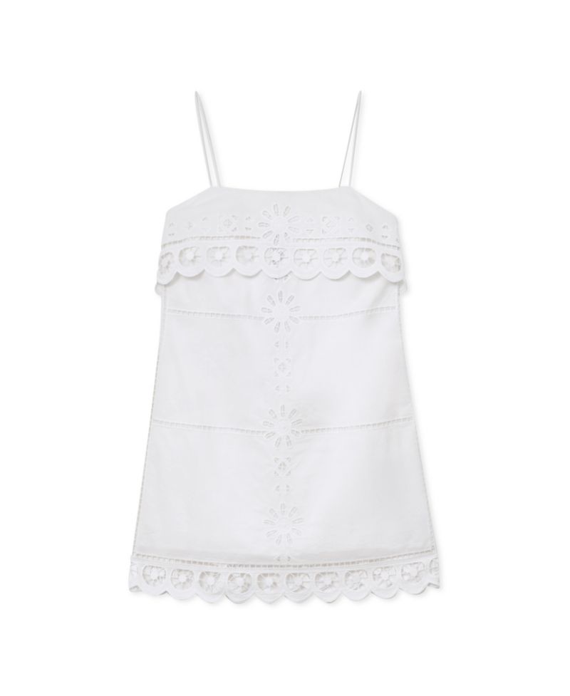 Women's Cotton Lace-Detail Mini Dress