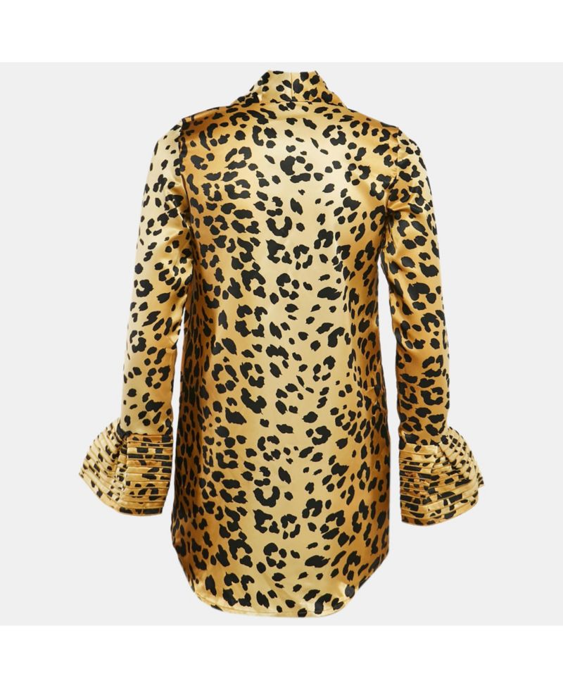 Women's Brown Leopard Print Satin Mini Dress