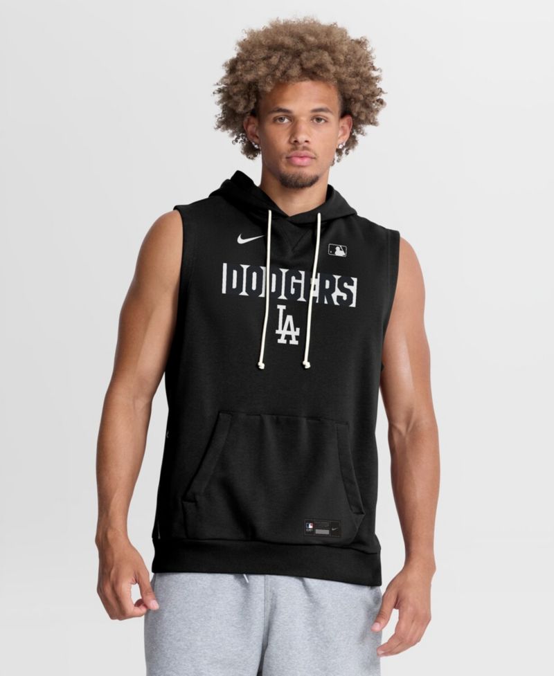 Men's Black Los Angeles Dodgers Authentic Collection Standard Issue Dri-FIT Sleeveless Hoodie