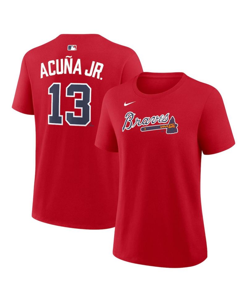 Women's Ronald Acu&ntilde;a Jr. Red Atlanta Braves Name & Number T-Shirt