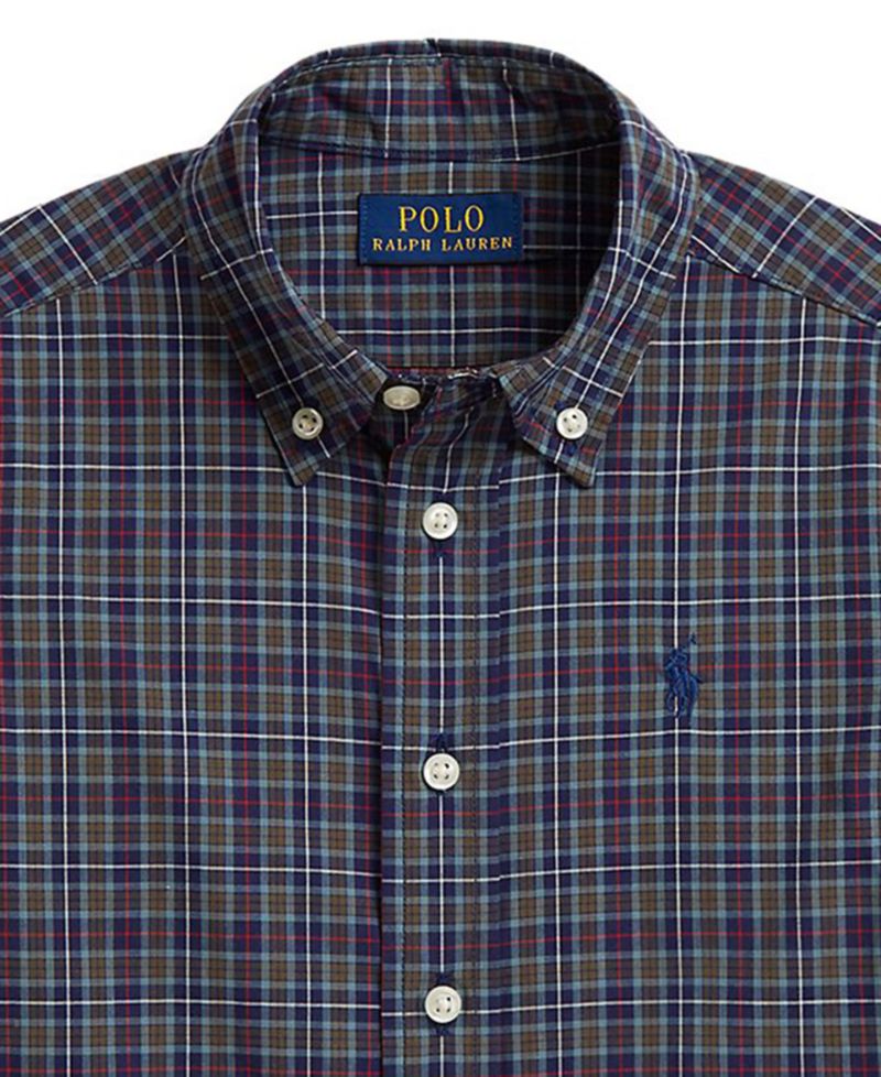 Boys' 2T-7 Plaid Cotton Poplin Shirt