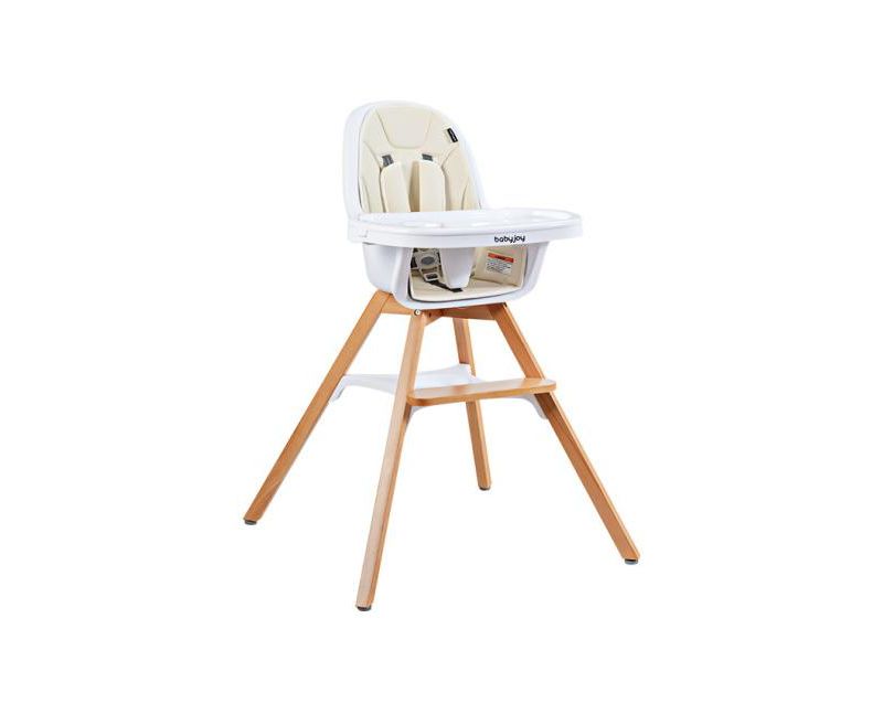 Girls 3-in-1 Convertible Wooden High Chair