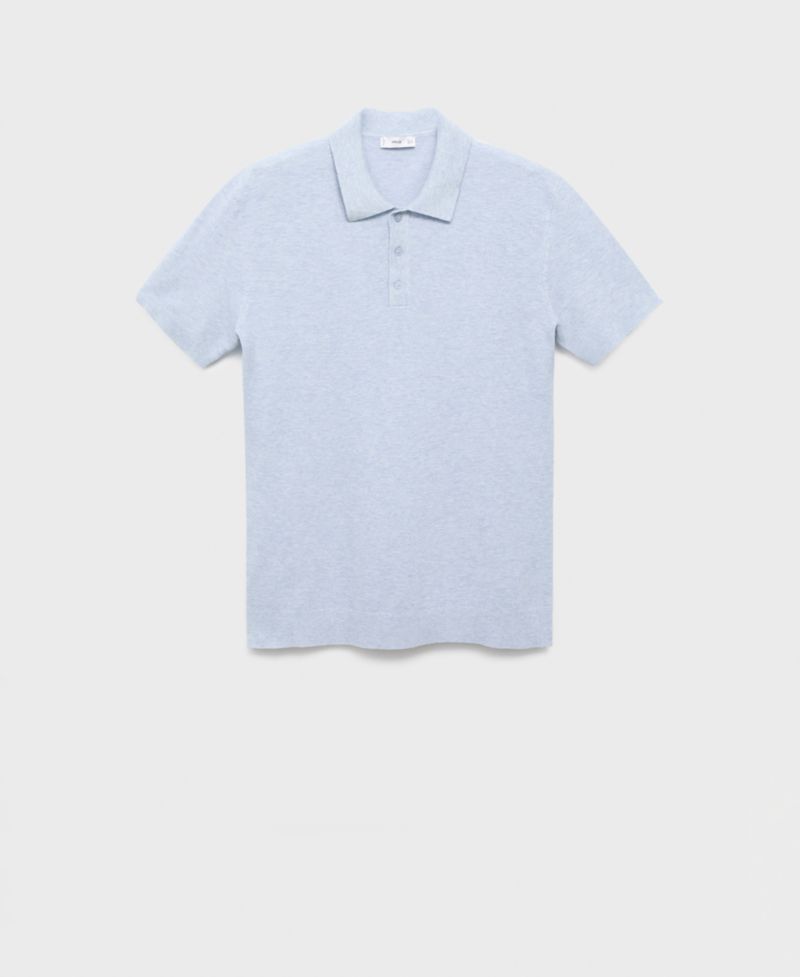 Men's Structured Knitted Slim-Fit Polo Shirt