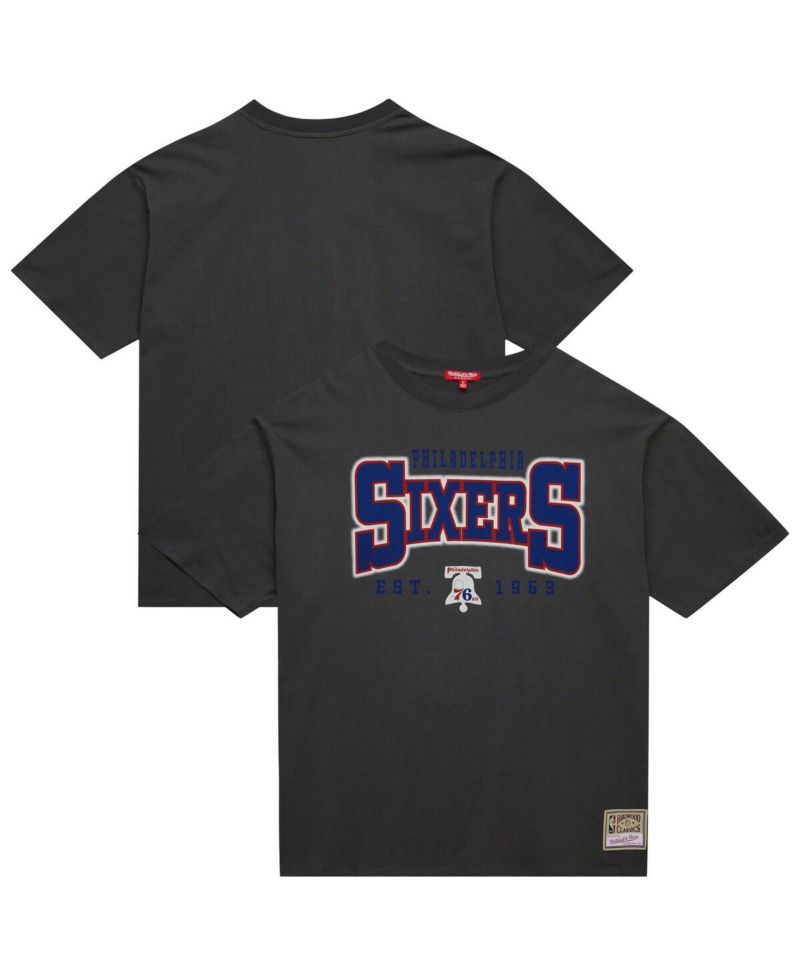 Women's Charcoal Philadelphia 76ers Hardwood Classics Oversized Boyfriend T-Shirt