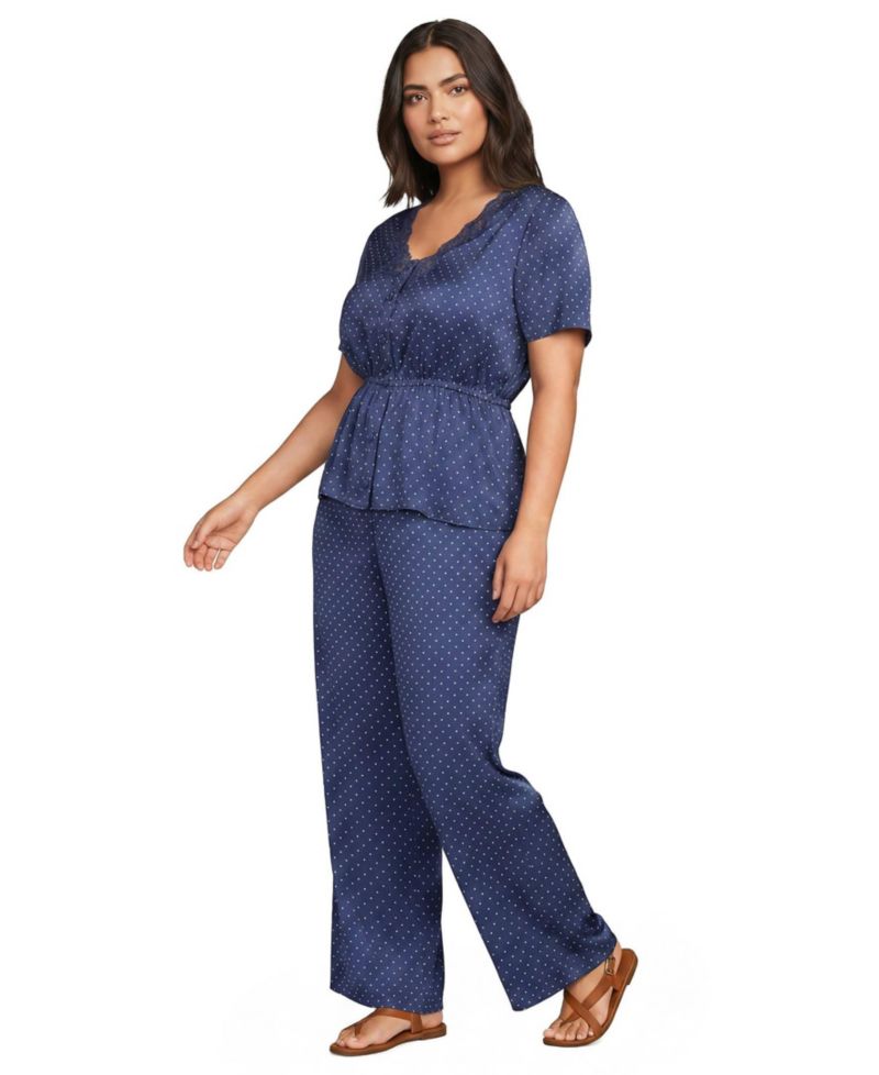 Plus Size Short-Sleeve Peplum V-Neck Blouse