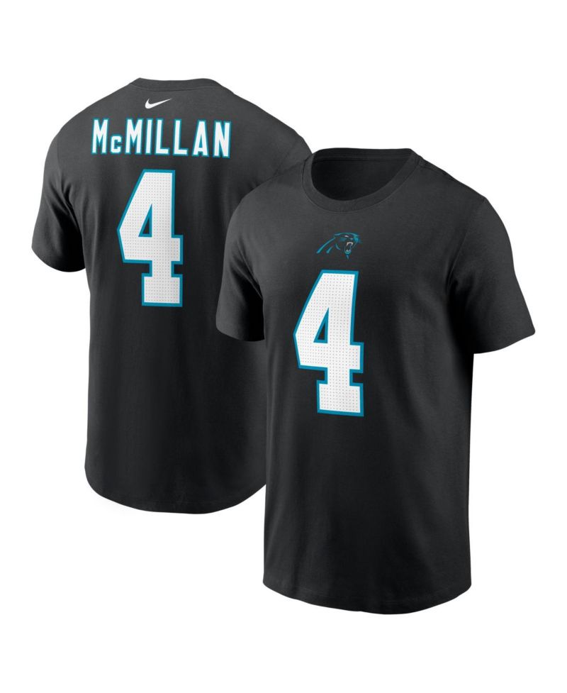 Men's Tetairoa McMillan Black Carolina Panthers Name & Number T-Shirt