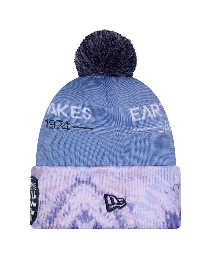 Men's Light Blue San Jose Earthquakes 2026 Jersey Hook Cuffed with Pom Knit Hat