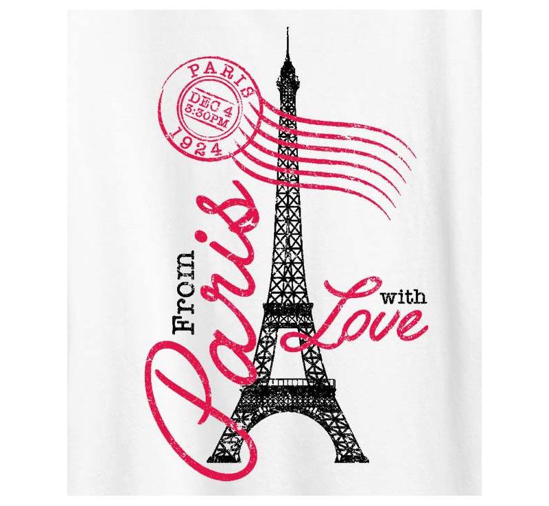 Paris Love Postmark Plus Size Graphic T-Shirt