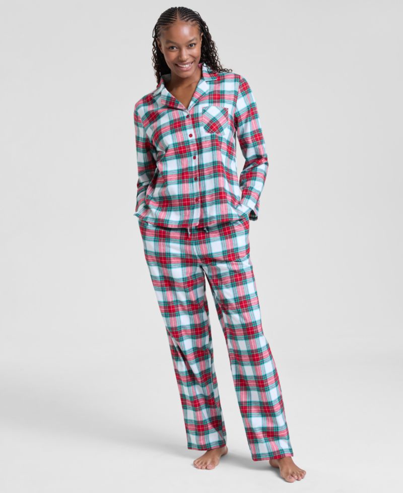 Women's Merry Plaid Cotton Pajama Set