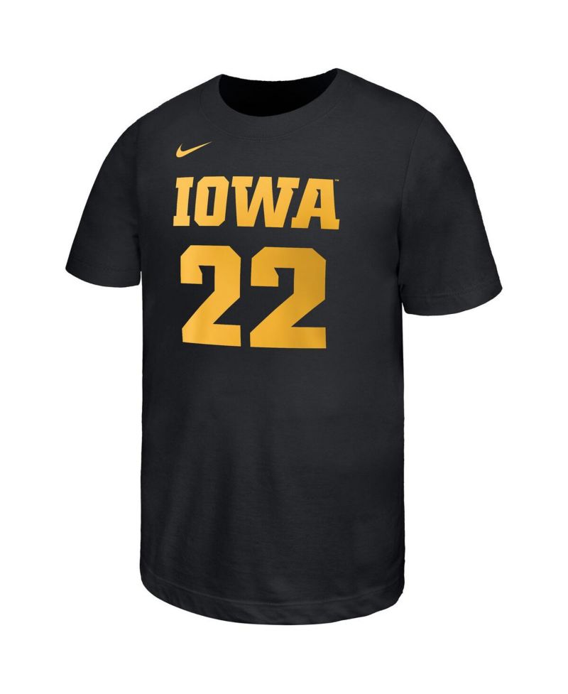 Big Boys and Girls Caitlin Clark Black Iowa Hawkeyes Retired Player Name & Number Core T-Shirt